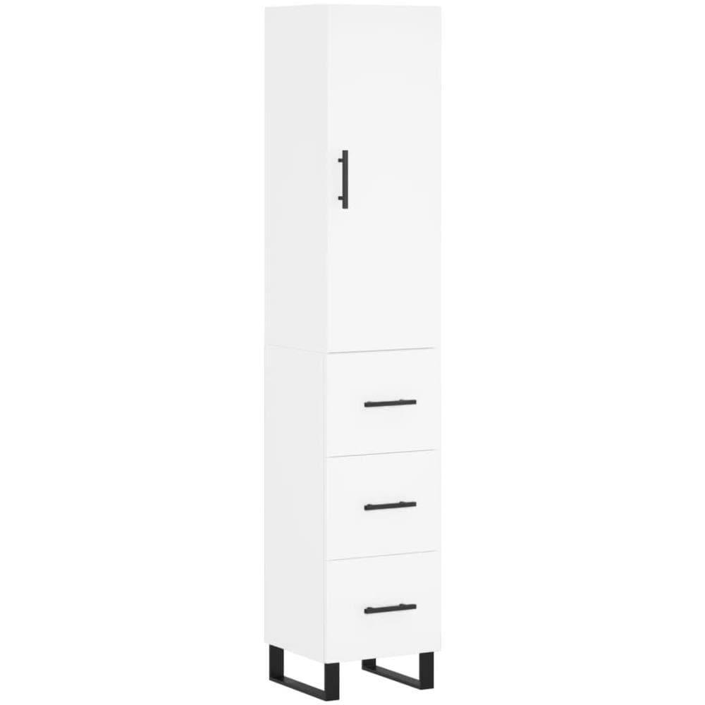 Credenza Bianca 34,5x34x180 Cm In Legno Multistrato - Foto 2
