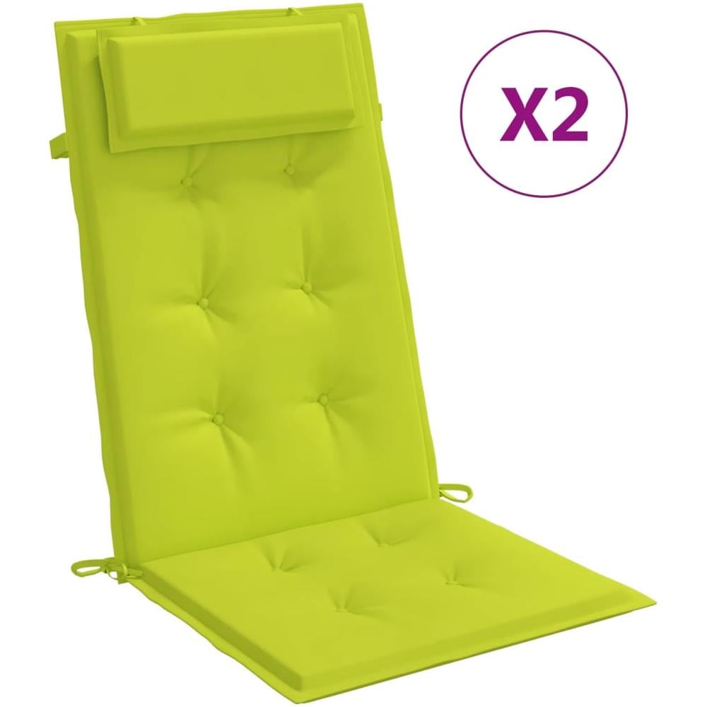 Cuscini Sedia Schienale Alto 2 Pz Verde Chiaro Tessuto Oxford - Foto 2