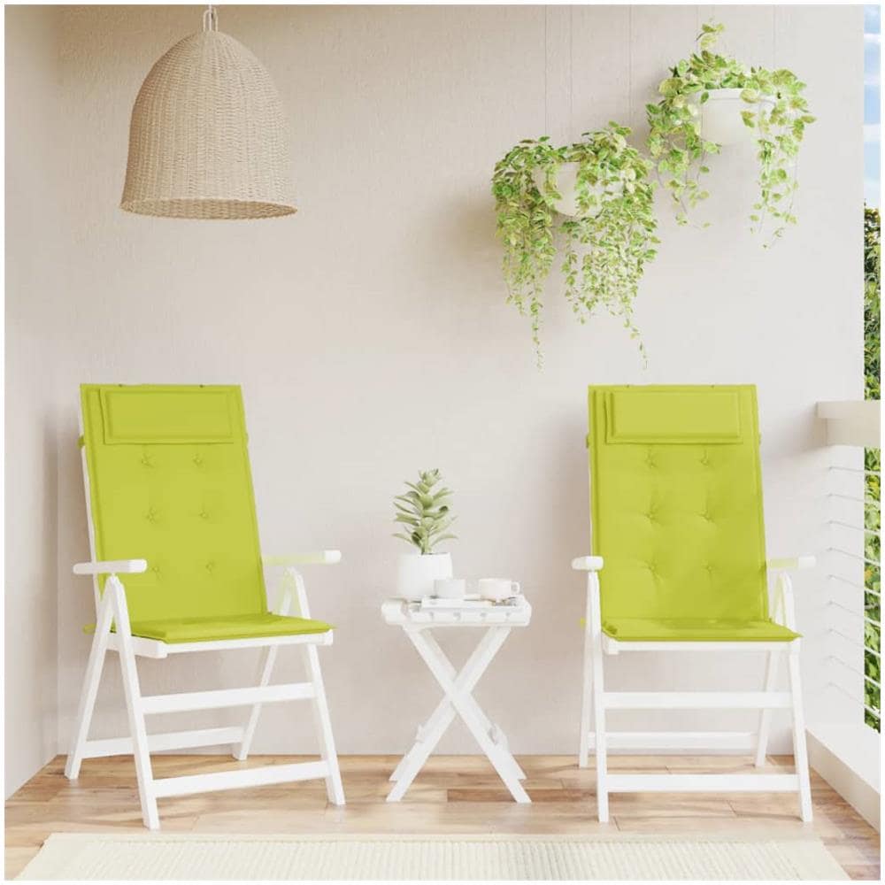 Cuscini Sedia Schienale Alto 2 Pz Verde Chiaro Tessuto Oxford - Foto 1