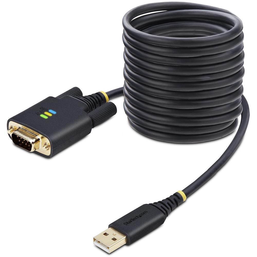 Cavo da USB a seriale da 3 m, ritenzione COM, viti /dadi intercambiabili, adattatore USB-A a DB9 RS232, IC FTDI, protezione ESD, Windows /macOS /Linux - Foto 1