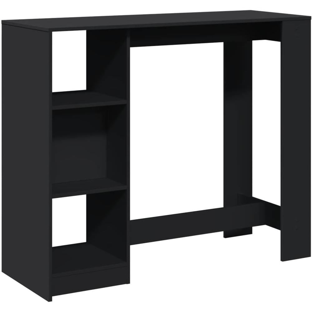 Tavolo Bar con Ripiano Nero 124x46x103,5 cm Legno Multistrato - Foto 1