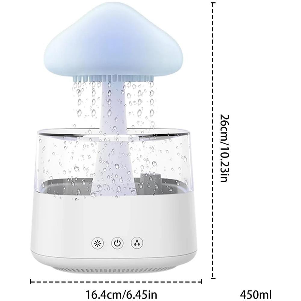Diffusore Aromi 7 Colori Led Umidificatore Nuvola Pioggia Aromaterapia 450ml - Foto 3
