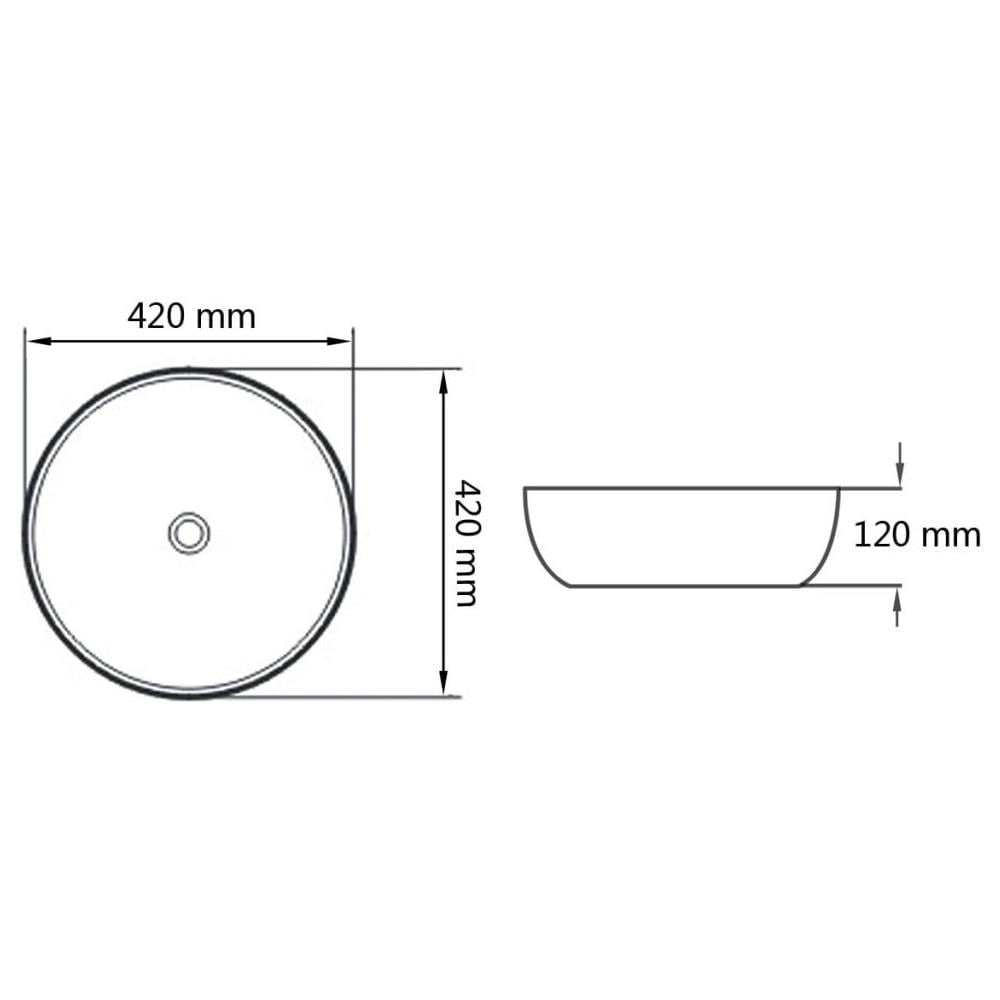 Lavandino Tondo In Ceramica Bianca 42 X 12 Cm - Foto 10