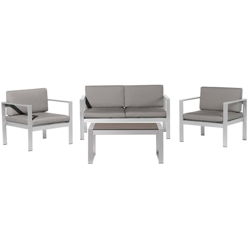 Set Divani Da Giardino Con Tavolino In Alluminio Grigio Scuro Salerno - Foto 1