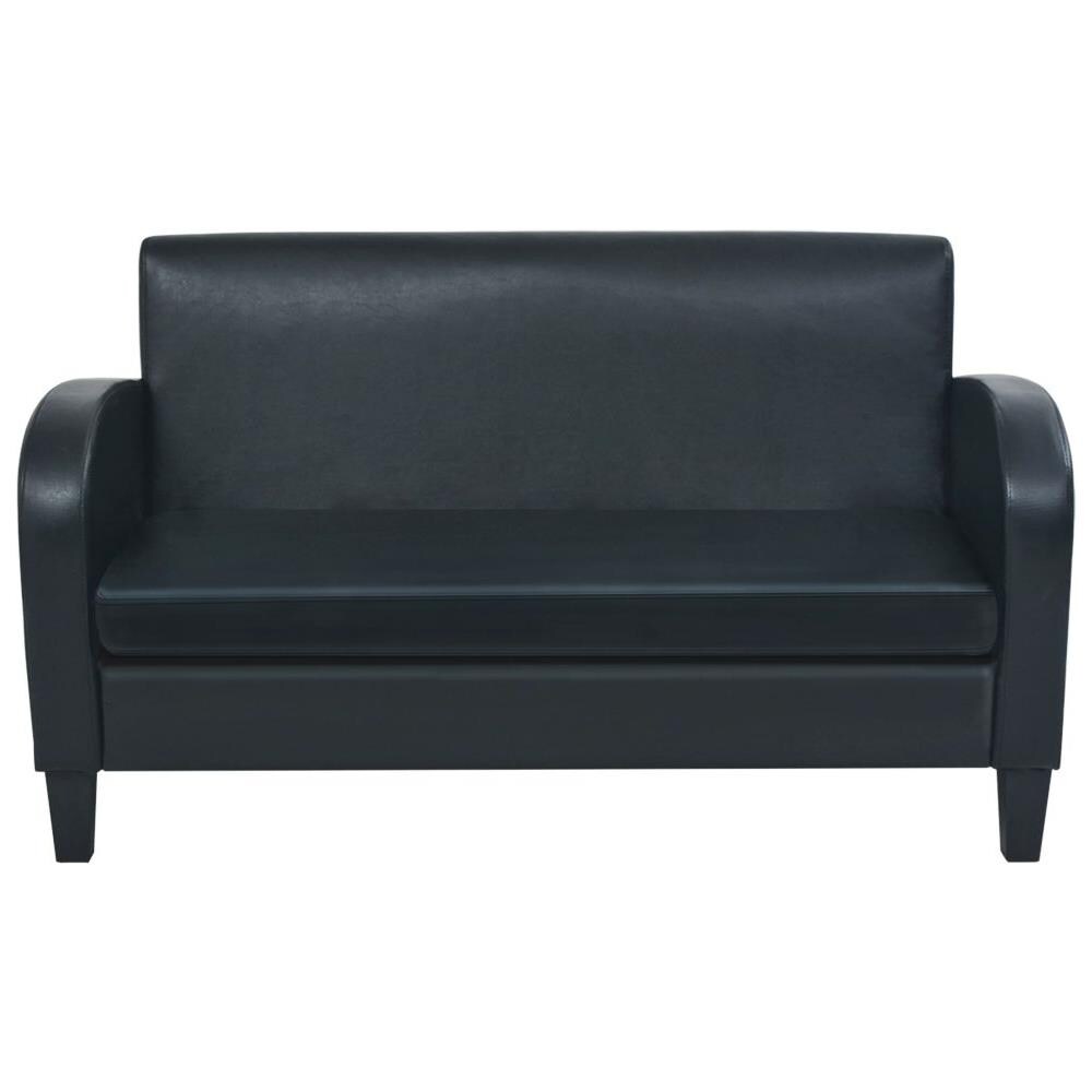 Set Divani 2 Pz In Pelle Artificiale Nera - Foto 7