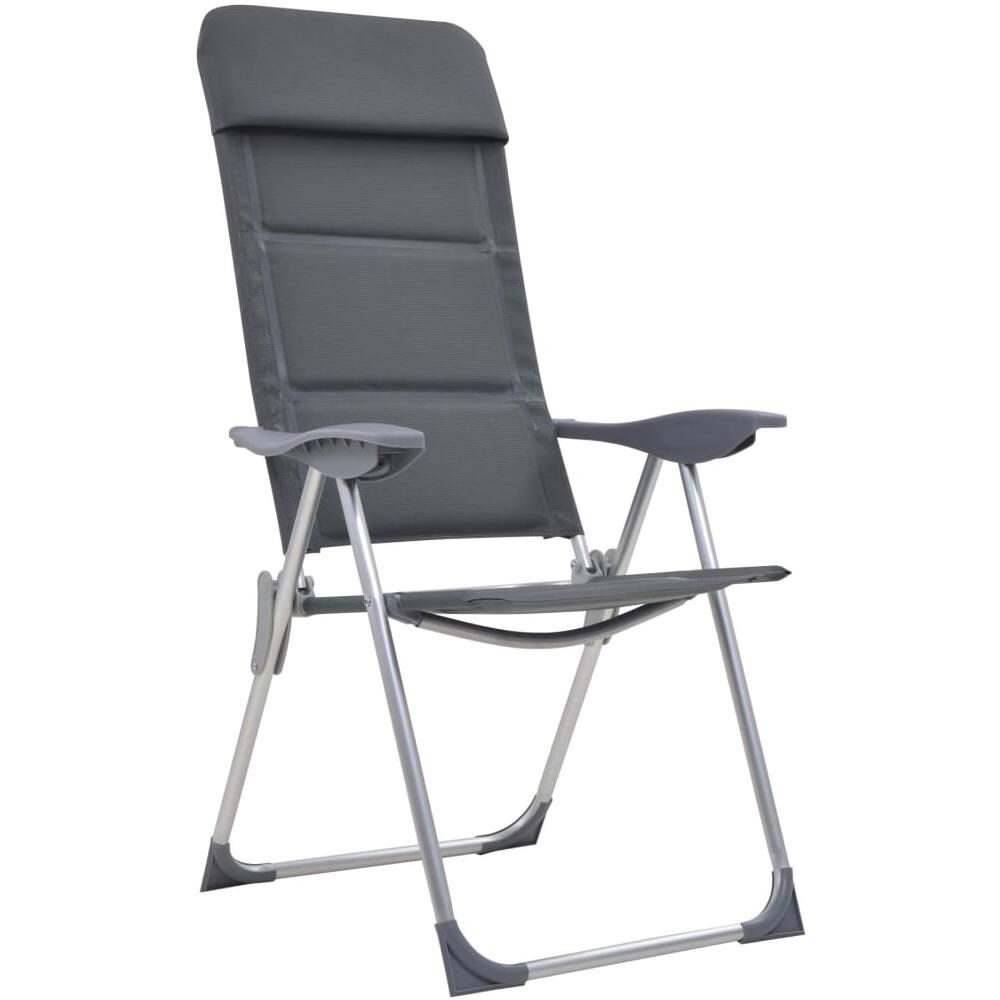 Sedie Da Campeggio 2 Pz In Alluminio Grigio 58x69x111 Cm - Foto 9