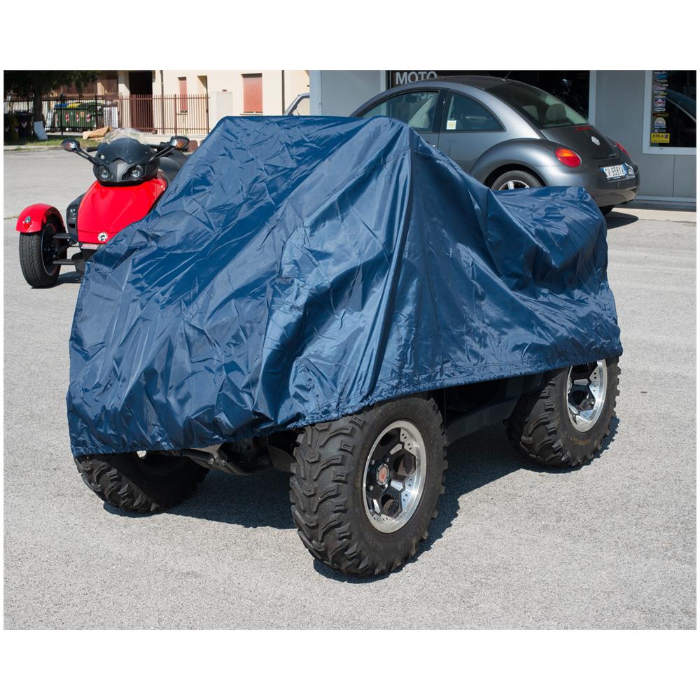 Telo Copri Moto Atv Quad Naked Impermeabile Pvc Universale Garage Blu M - Foto 2