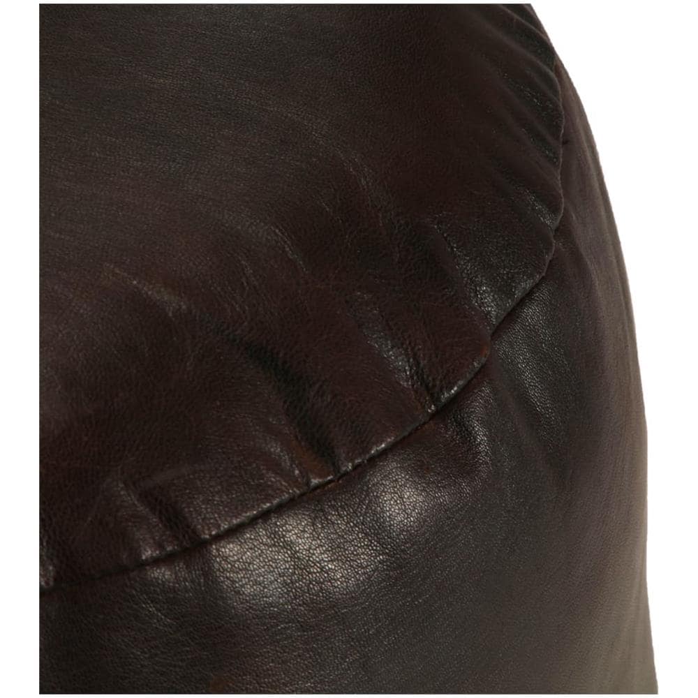 Pouf Marrone Scuro 60x30 Cm In Vera Pelle Di Capra - Foto 2