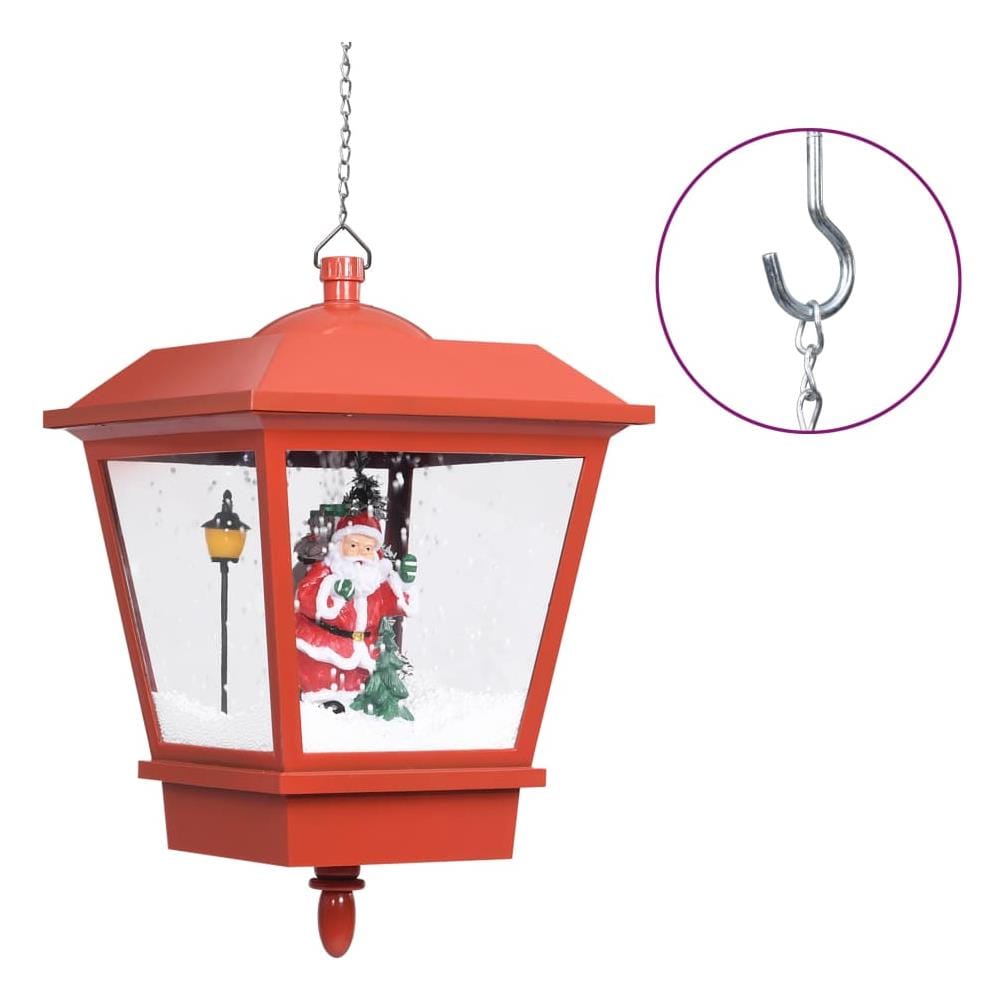 Lampada Natalizia Sospesa Led E Babbo Natale Rossa 27x27x45 Cm - Foto 2