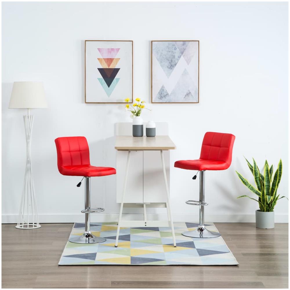 Sgabelli Da Bar 2 Pz Rossi In Similpelle - Foto 1