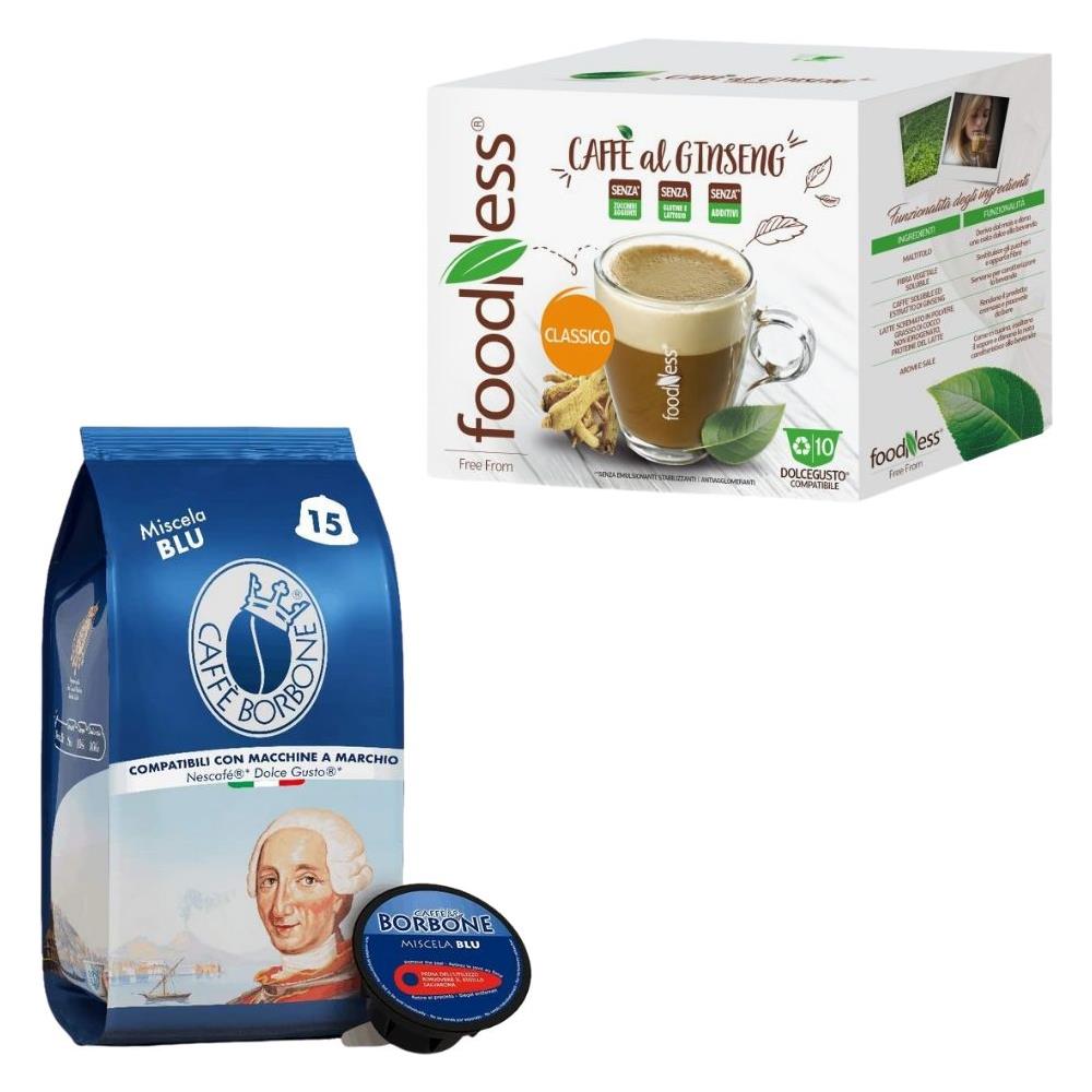 Caffe' Borbone 15 Capsule E Foodness Ginseng 10 Capsule Compatibile Nescafe' Dolce Gusto - Foto 1