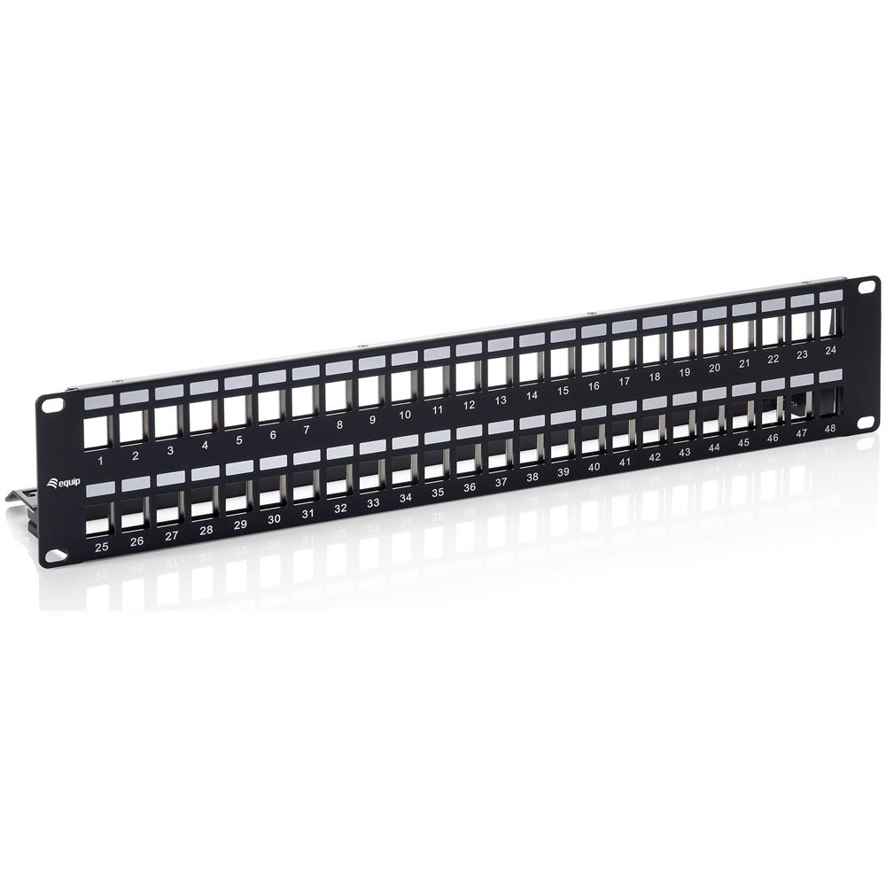 Cat. 6 Keystone Patchpanel shielded 48-port 2U, Nero - Foto 2