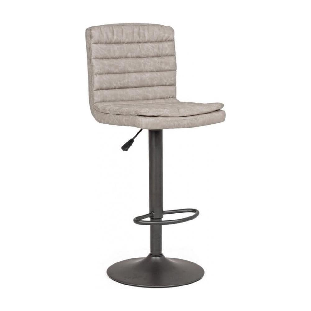 Sgabello Bar Connor Grigio Chiaro In Ecopelle Vintage - Foto 1