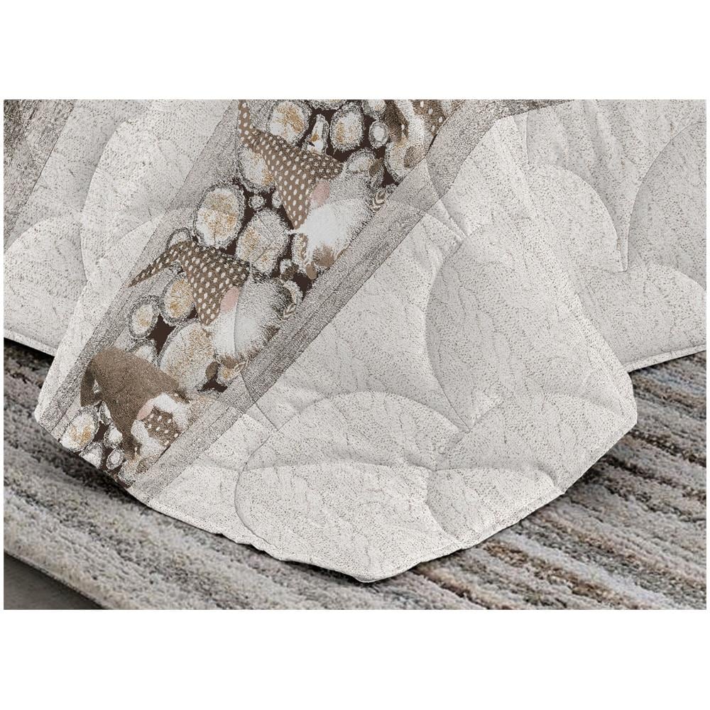 Trapunta Piumone Invernale Linea Pensieri Delicati Disegno Gnomi Singolo Beige - Foto 2