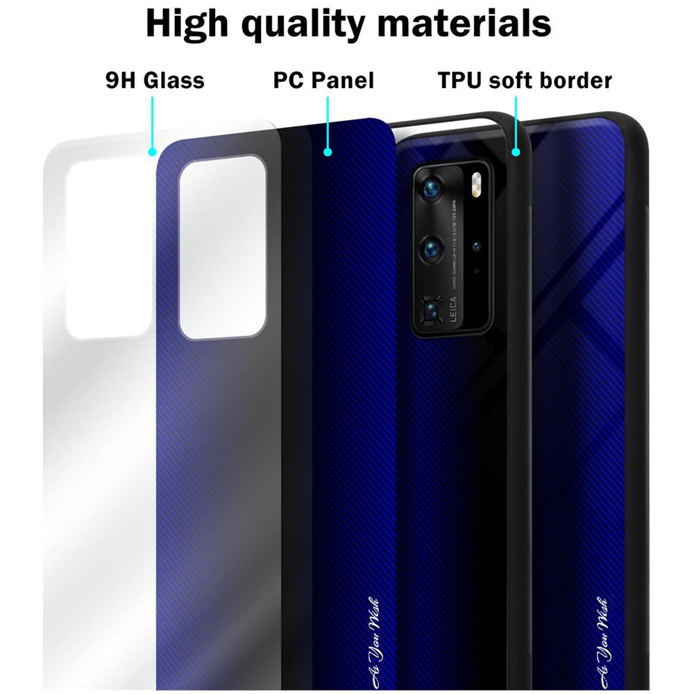 Custodia Compatibile Con Huawei P40 Pro - Ottica A Strisce In Cobalto Viola - Coperchio Protettivo In Vetro Temperato E Silicone Tpu - Foto 7