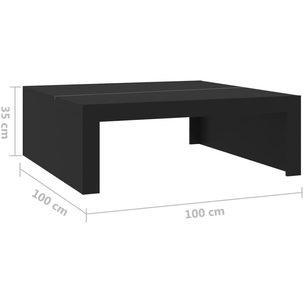 Tavolino da Salotto Nero 100x100x35 cm in Truciolato - Foto 6