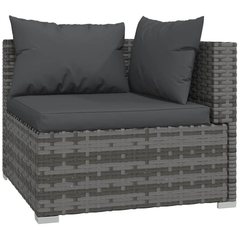 Set Divani Da Giardino 9 Pz Con Cuscini In Polyrattan Grigio - Foto 2
