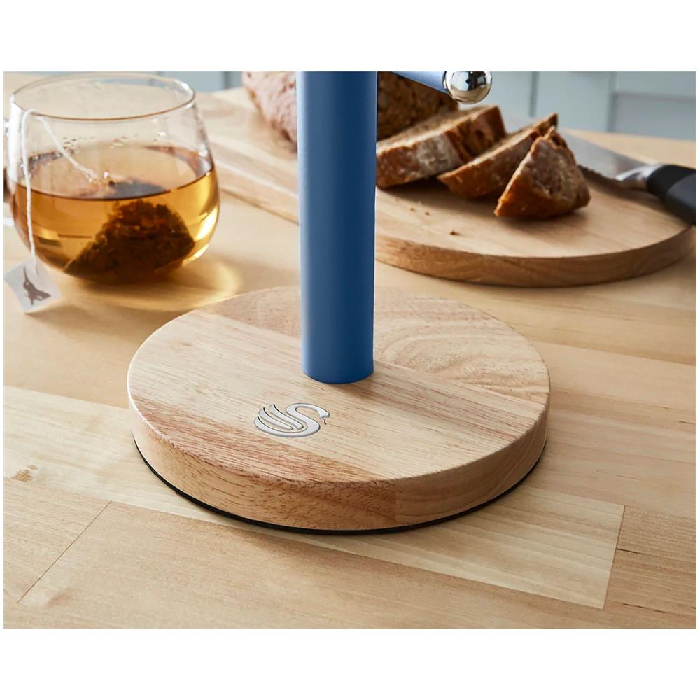 Swan Nordic Nordic Porta Tazze Supporto Per 6 Tazze, Acciaio Al Carbonio E Bambù, Moderno Blu - Foto 2