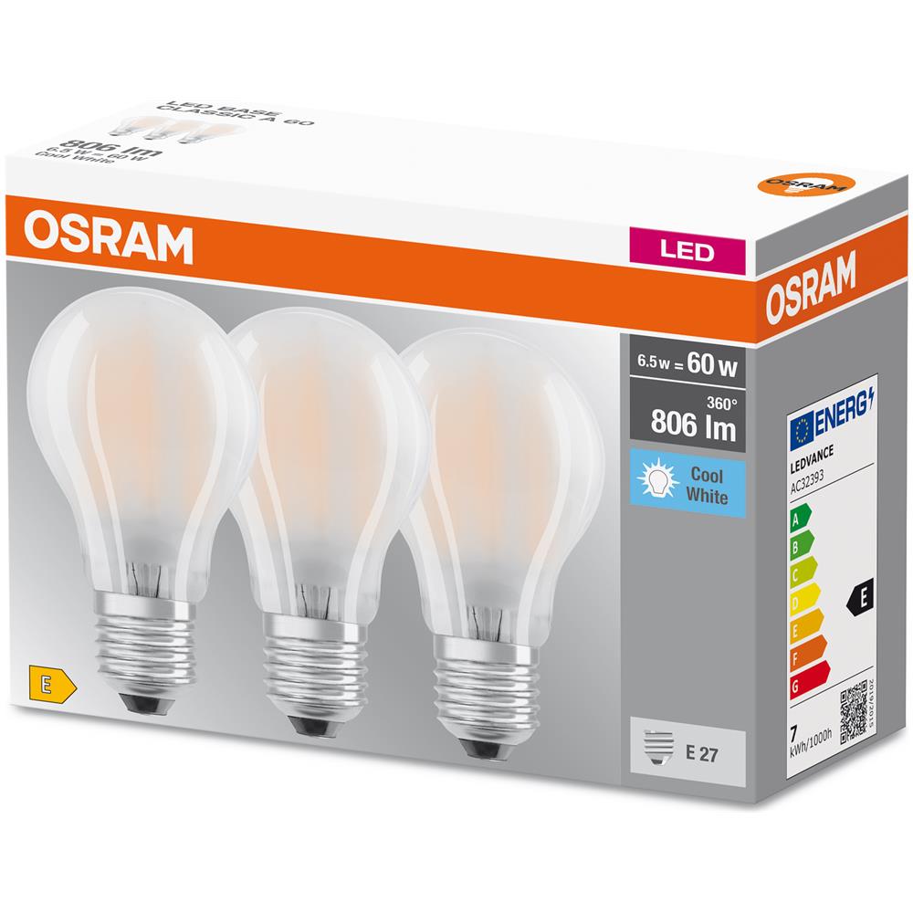 Lampada Led | Attacco: E27 | Cool White | 4000 K | 6,50 W | Sostituzione Per 60 W Incandescent Bulb | Opaco | Led Base Classic A [ classe Di Efficienza Energetica E] - Foto 2