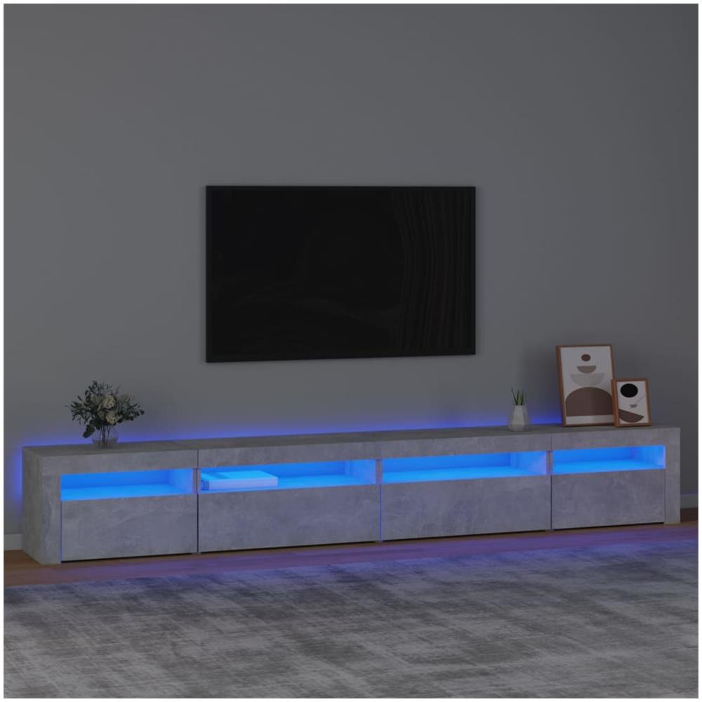 Mobile Porta Tv Con Luci Led Grigio Cemento 270x35x40 Cm - Foto 1