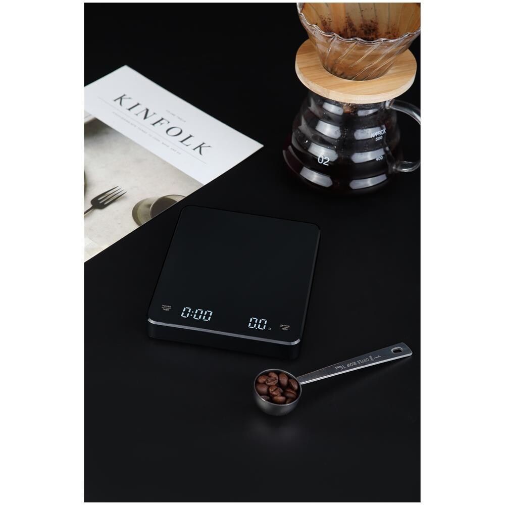 Bilancia da Caffè Ricaricabile con Timer 3 Kg / 0,1 Gr Colore Nero - Foto 2