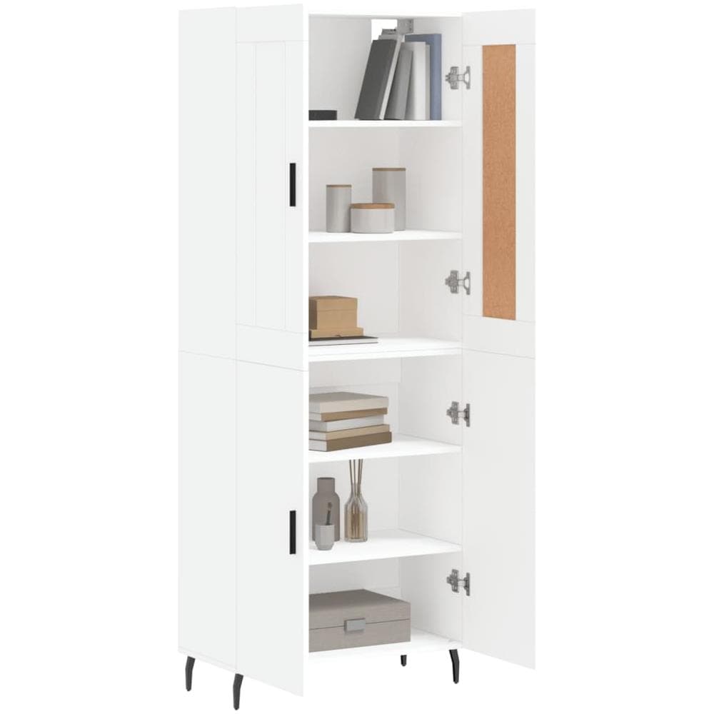 Credenza Bianca 69,5x34x180 Cm In Legno Multistrato - Foto 3
