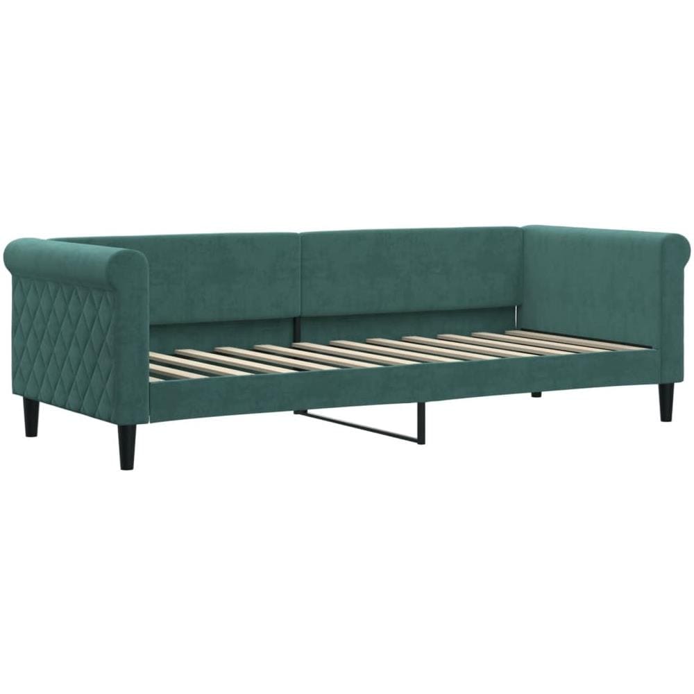 Letto Da Giorno Verde Scuro 80x200 Cm In Velluto - Foto 1