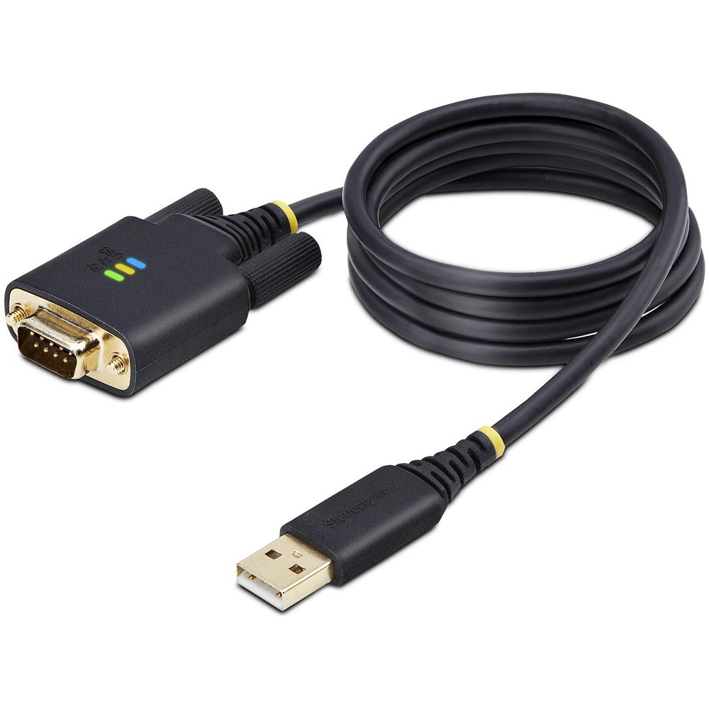 Cavo da USB a seriale 1m, Ritenzione COM, Viti /dadi intercambiabili, Adattatore USB-A a DB9 RS232 Protezione ESD, Windows /macOS /Linux - Foto 1