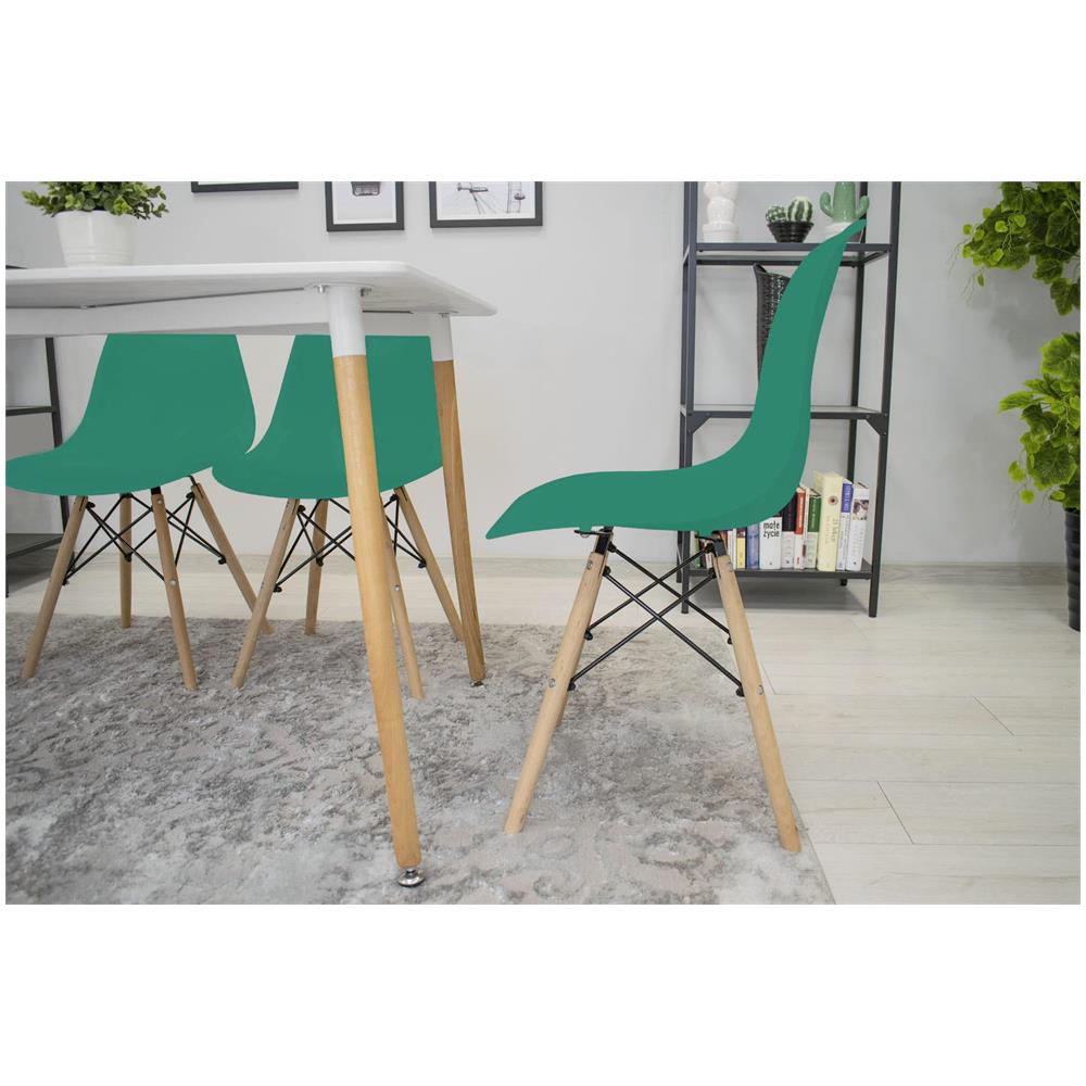 Sedia OSAKA verde con gambe naturali per soggiorno x4 - Foto 10