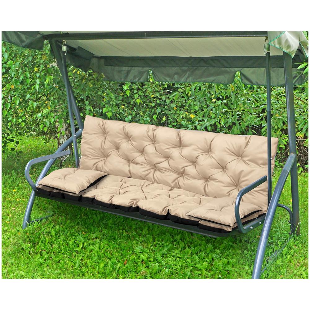 Set di cuscini da giardino 100x60x50 cm impermeabile beige - Foto 2