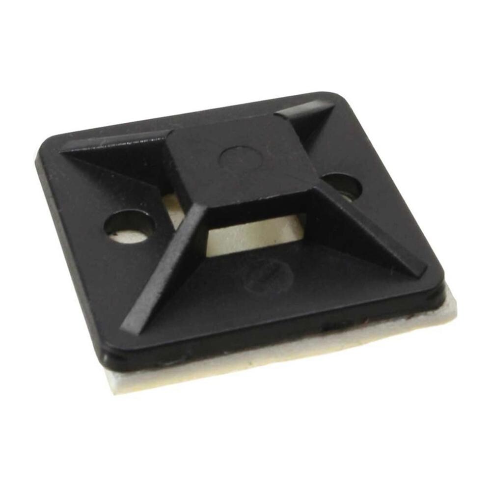 basette adesive 25x25mm per fascette da 4,8mm, colore nero, 10pz - Foto 1