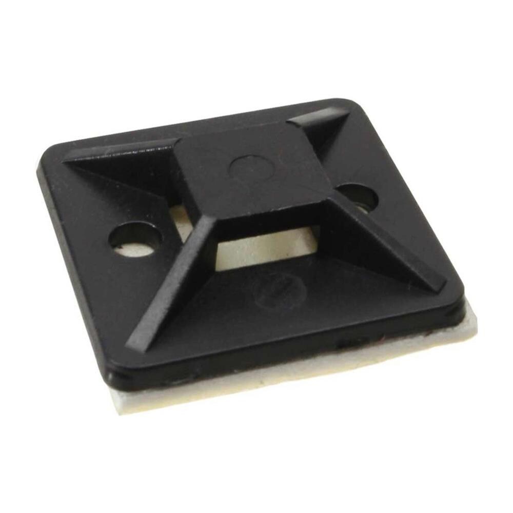 basette adesive 25x25mm per fascette da 4,8mm, colore nero, 10pz - Foto 3