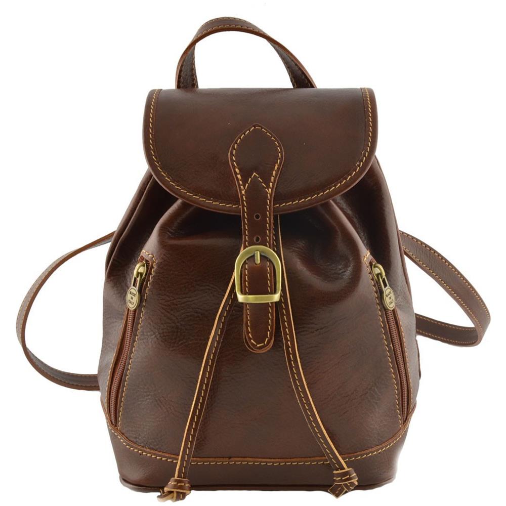 Zaino In Pelle Donna Colore Marrone - Pelletteria Toscana Made In Italy - Zaino - Foto 1