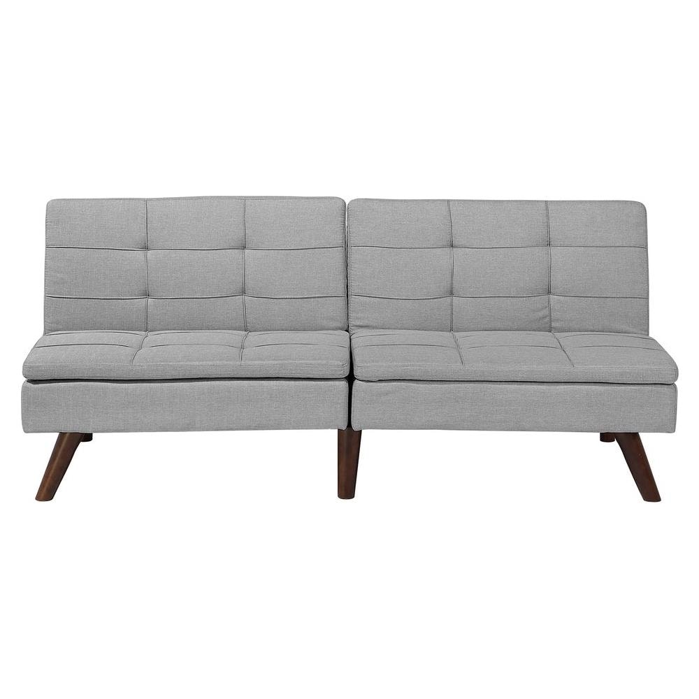 Divano Letto In Tessuto Grigio Chiaro Ronne - Foto 1