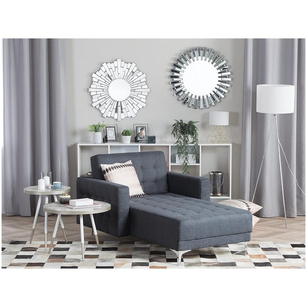 Chaise Longue In Tessuto Grigio Scuro Aberdeen - Foto 2