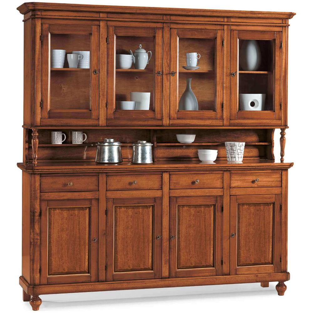 Chelsey - Credenza Con Vetrina In Legno Massello Cm 196 X 43 X 218 H - Foto 2