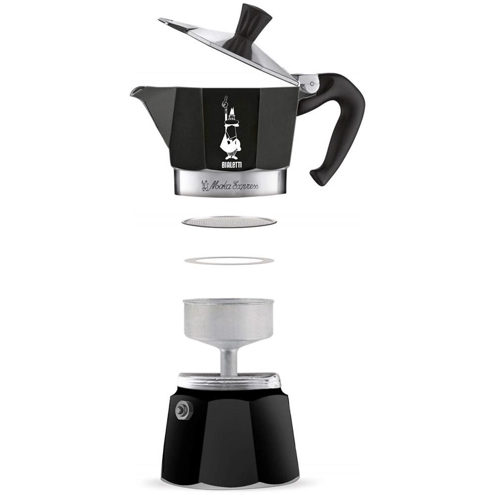 Moka Express Caffettiera Manuale 1 Tazza Alluminio Colore Nero - Foto 3