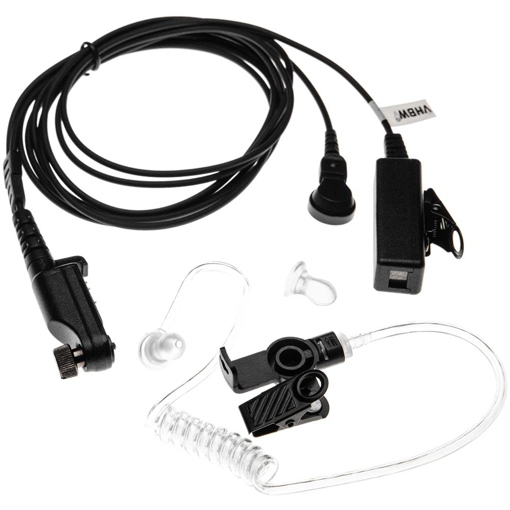 Vhbw Headset Für HYT/Hytera Funkgeräte – Mit PTT-Mikrofon & Transparentem Schlauch | Schwarz