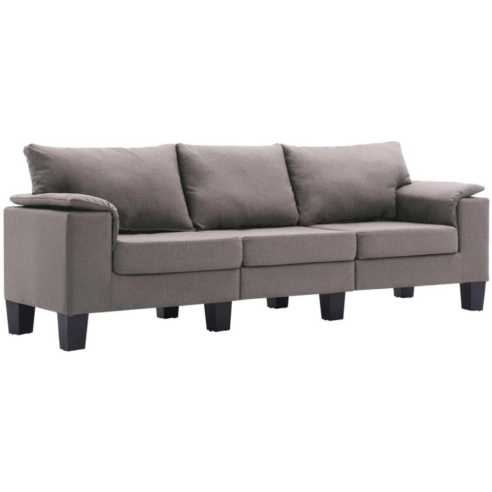 Divano A 3 Posti Grigio Talpa In Tessuto - Foto 2