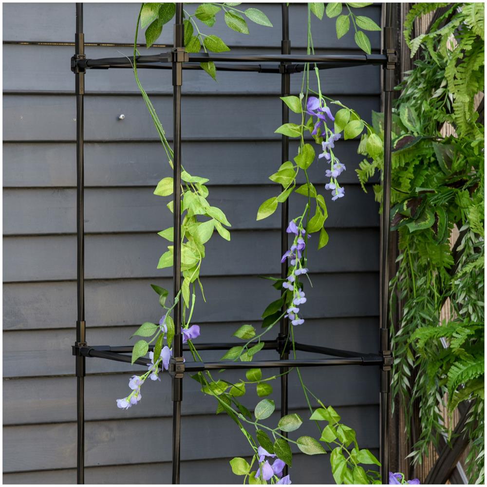 Fioriera Da Esterno Con Vaso Autoirrigante E Griglia Per Rampicanti - Foto 8