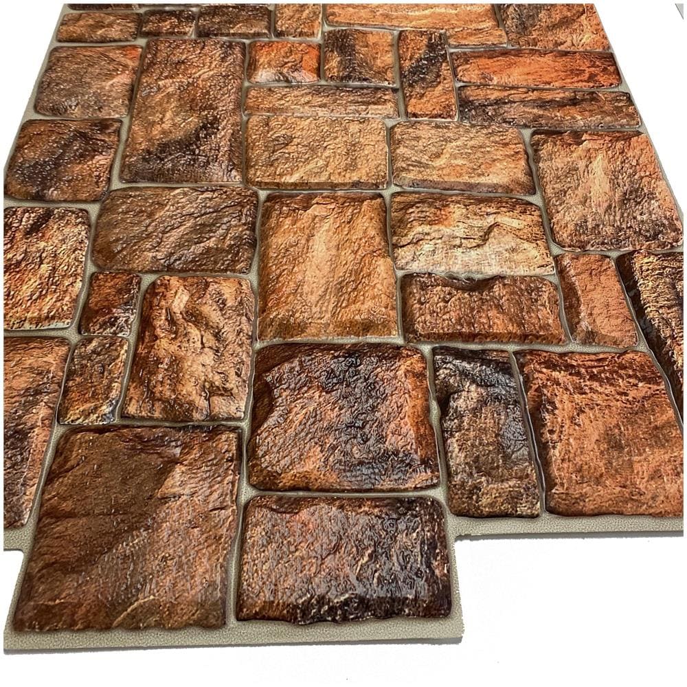 Pannelli 3d Rivestimento A Parete In Pvc Effetto Pietra Rossa Naturale Realistici E Isolanti. - Foto 2