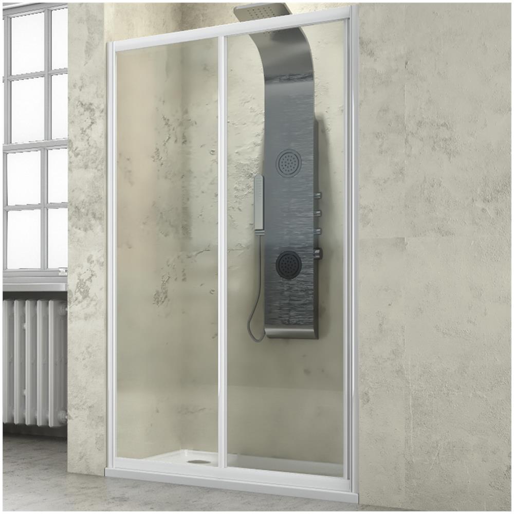 Porta Doccia Scorrevole Slide Per Box Nicchia Due Ante Cristallo Temprato *** Misure : 107-111xh185 Cm Trasparente - Foto 1