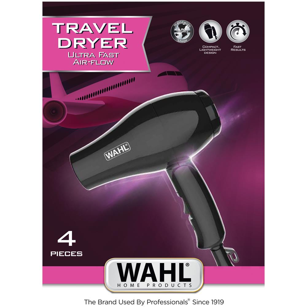Asciugacapelli Wahl 3402-0470 Diffusore Kit Da Viaggio Nero 1000 W - Foto 1