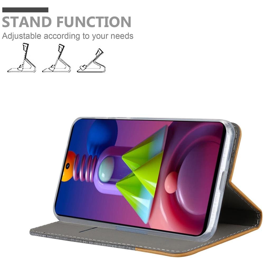 Custodia Compatibile Con Samsung Galaxy M51 In Grigio Chiaro Marrone - Coperchio Protettiva Con Chiusura Magnetica, Funzione Stand E Tasca Per Le Carte - Foto 2