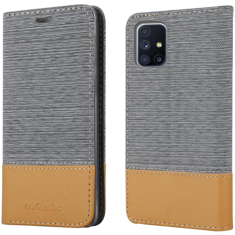 Custodia Compatibile Con Samsung Galaxy M51 In Grigio Chiaro Marrone - Coperchio Protettiva Con Chiusura Magnetica, Funzione Stand E Tasca Per Le Carte - Foto 8