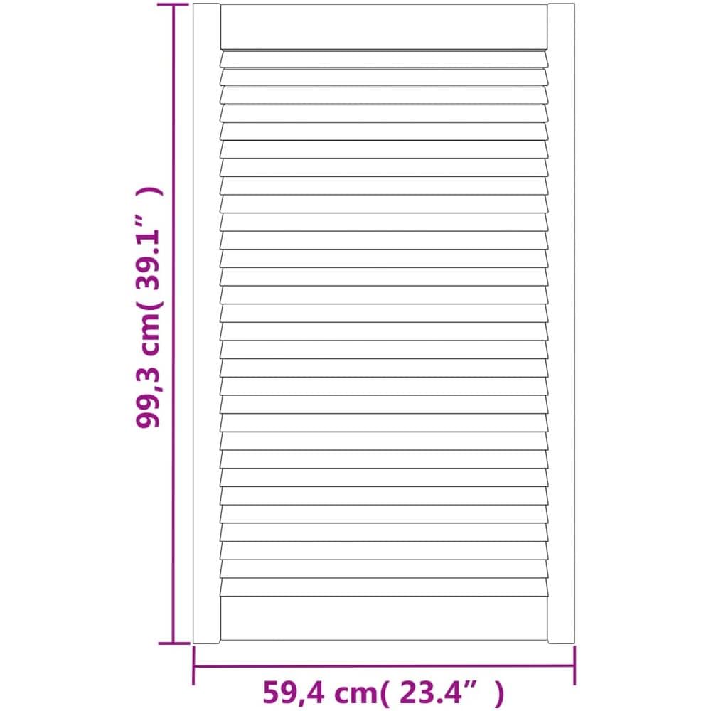 Ante con Design a Lamelle 2 pz 99,3x59,4 cm in Legno di Pino - Foto 2