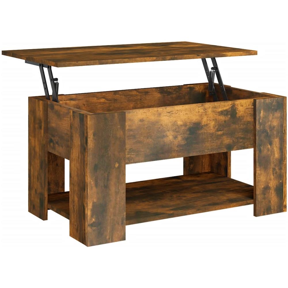 Tavolino Da Salotto Rovere Fumo 79x49x41cm In Legno Multistrato - Foto 1