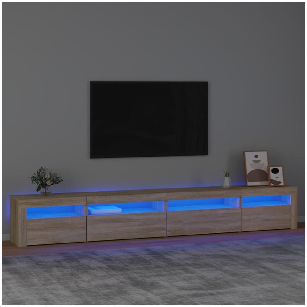 Mobile Porta Tv Con Luci Led Rovere Sonoma 270x35x40 Cm - Foto 1