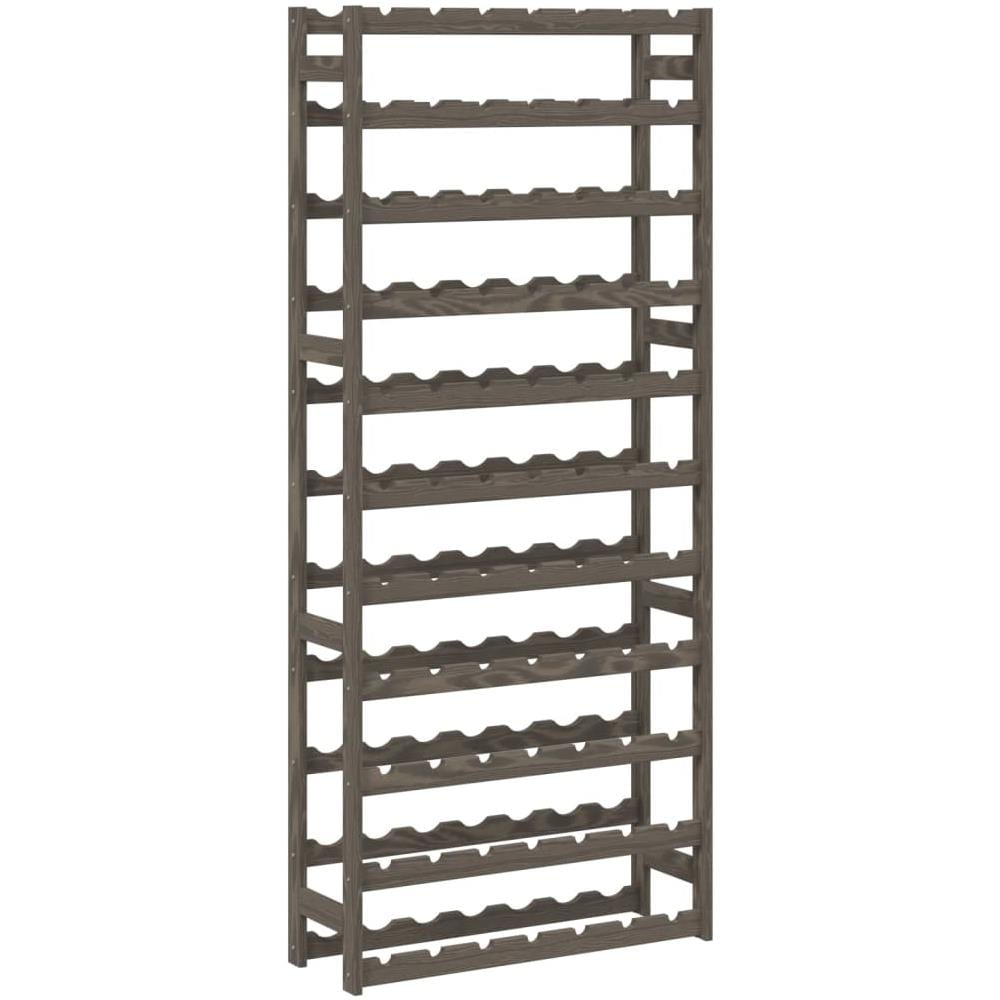 Portabottiglie Per 77 Bottiglie Grigio Legno Massello Di Pino - Foto 2