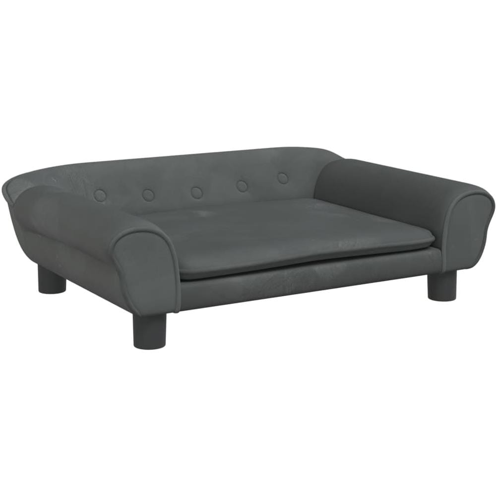 Divano Per Bambini Grigio Scuro 70x45x26 Cm In Velluto - Foto 1